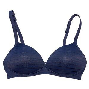 Warners 38B 11020 Wire Free Bra Lift Soft Cup Wireless Contour Blue Hook Eye